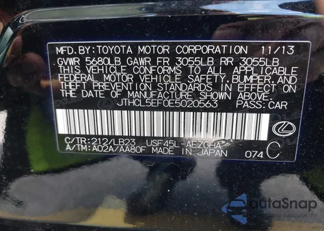 2014 Lexus Ls 460 z USA, uszkodzony, nr VIN JTHCL5EF0E5020563